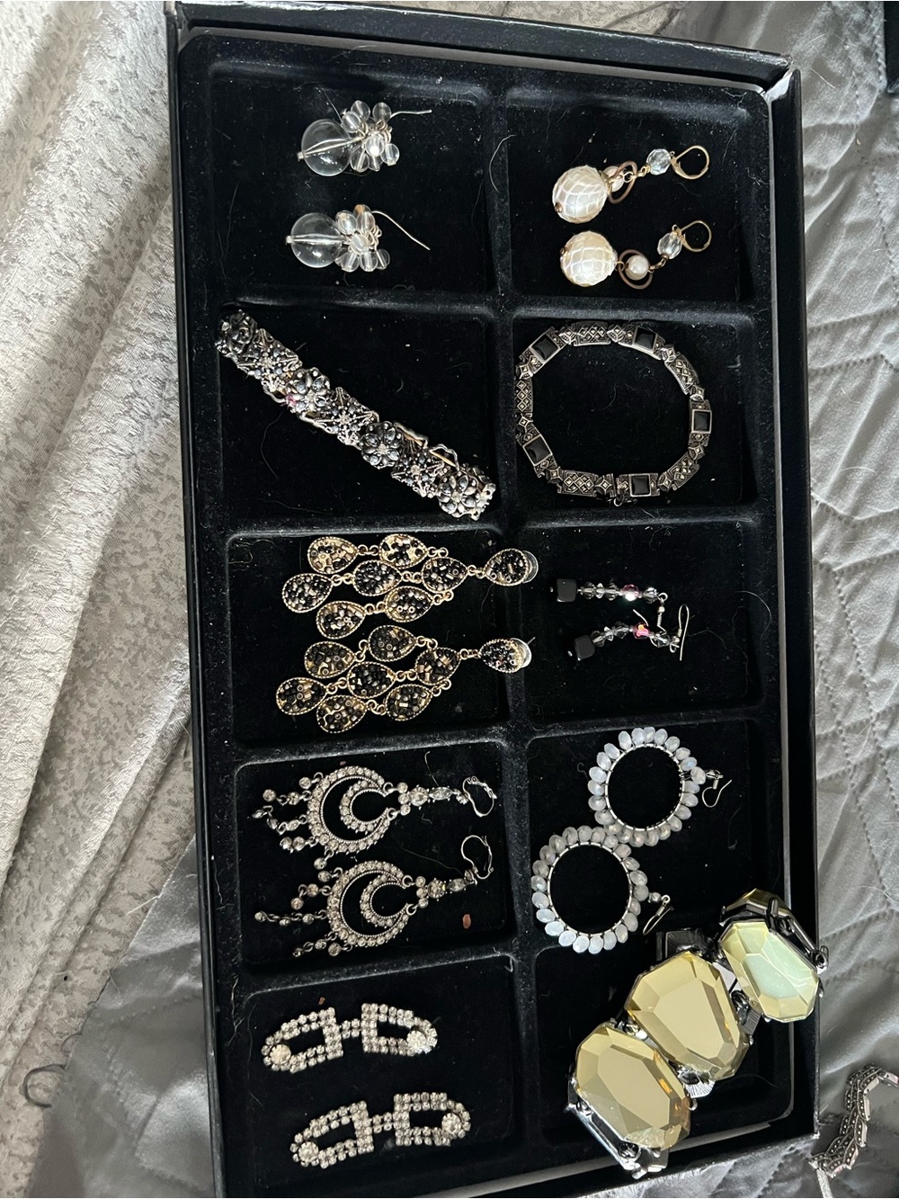 Assorted Women's vintage Jewelry Set - Silver, Gold & Clear Tones